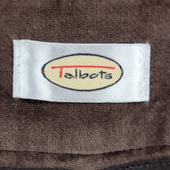 Talbots Womens Velvet Pants 12 Brown Stretch High‎ Rise Straight Leg Ankle - Picture 5 of 12